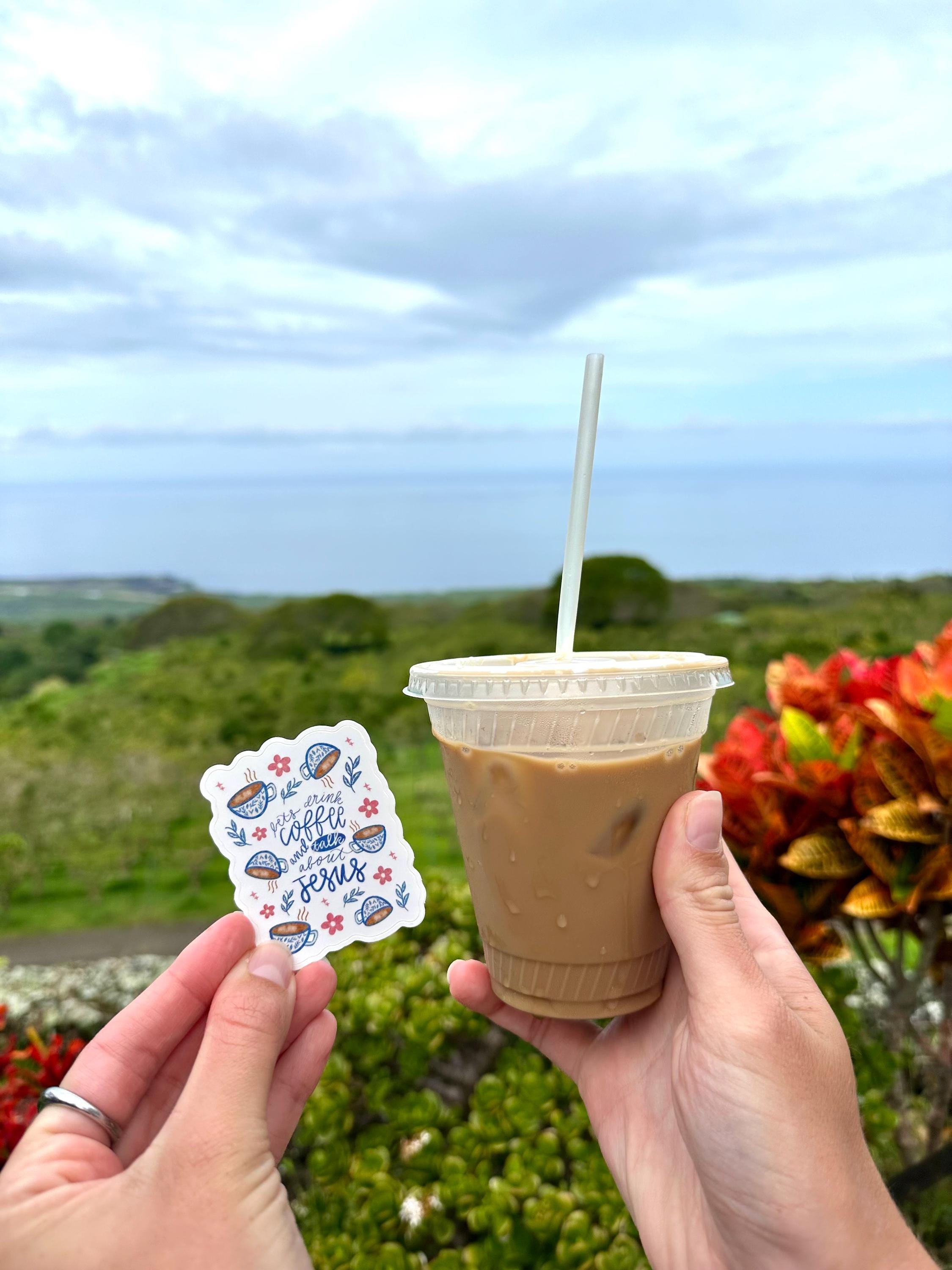 Coffee and Jesus Glossy Sticker
