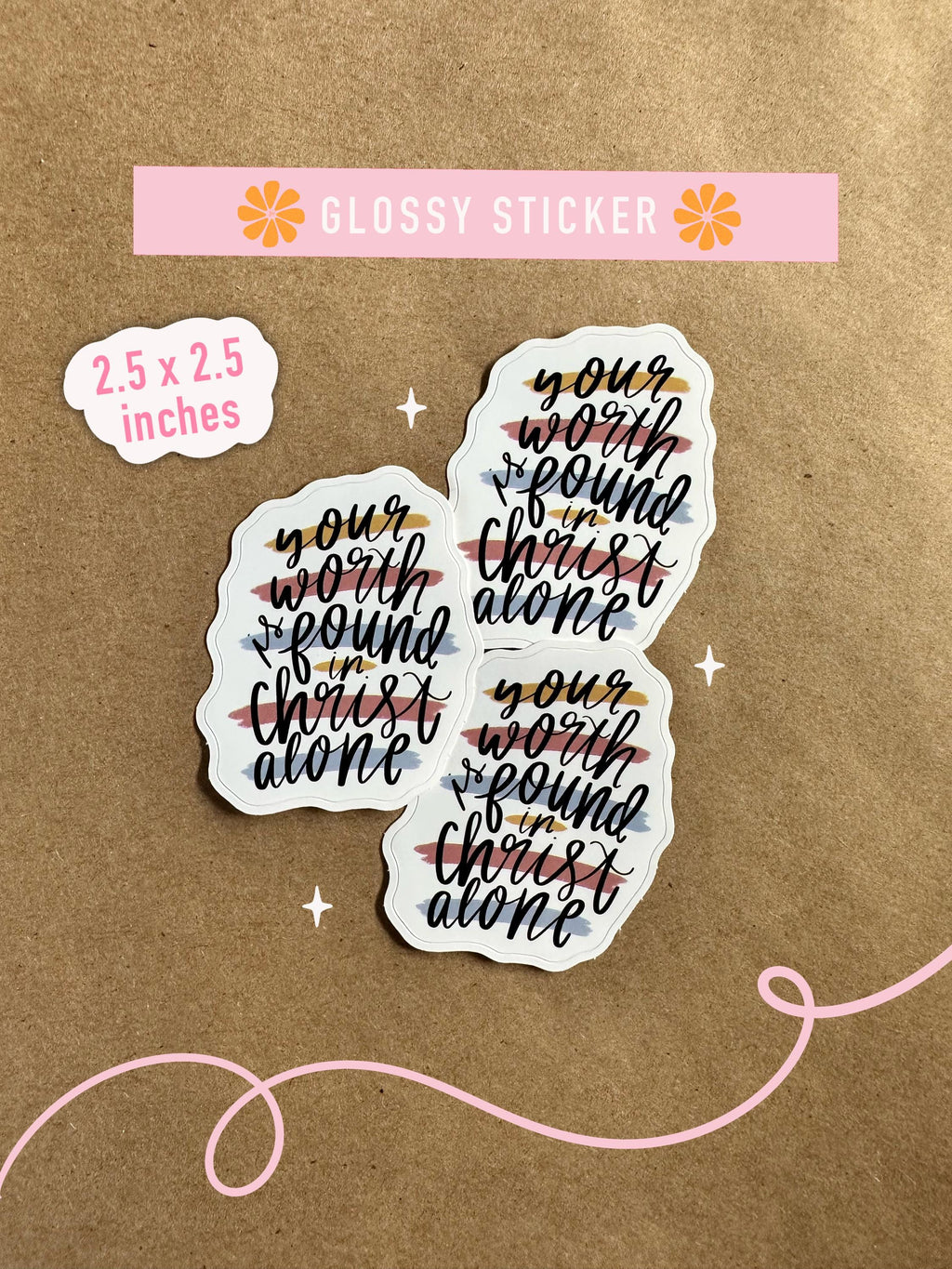 Worth in Jesus Glossy Sticker