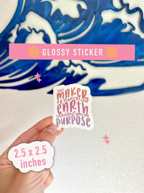 Created on Purpose Glossy Sticker