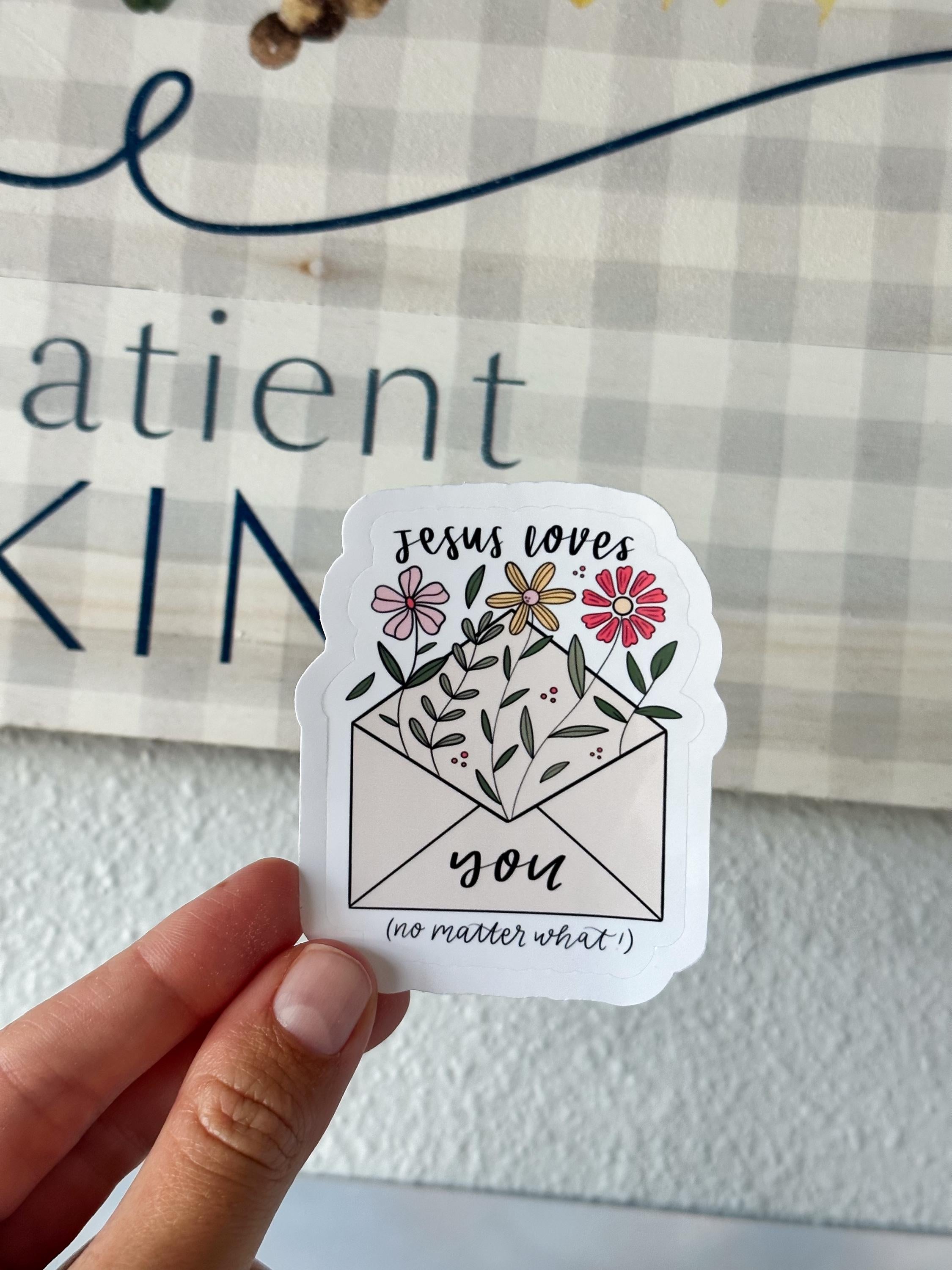 Jesus Loves You Glossy Sticker