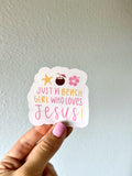 Beach Girl Who Loves Jesus Sticker