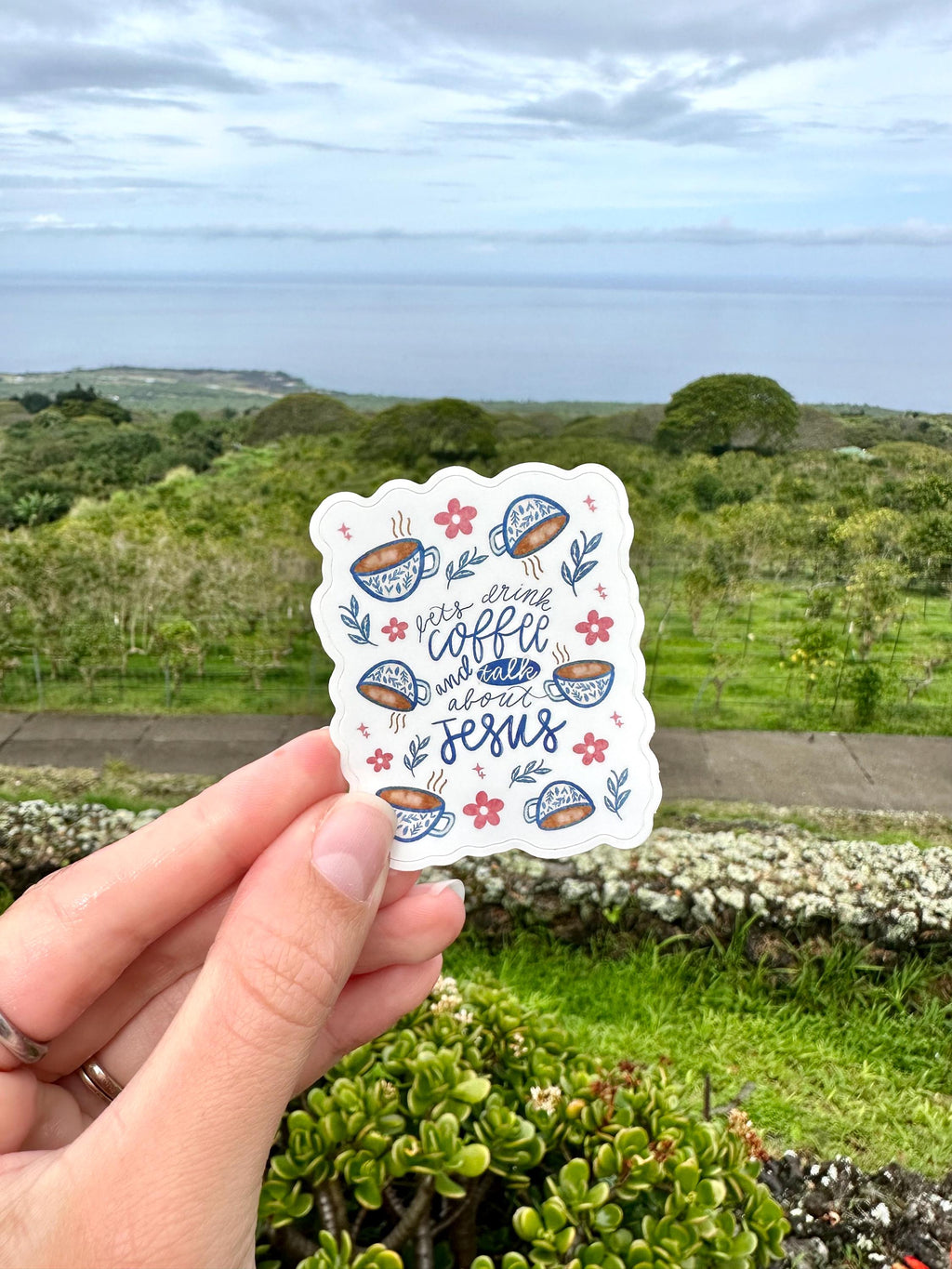 Coffee and Jesus Glossy Sticker