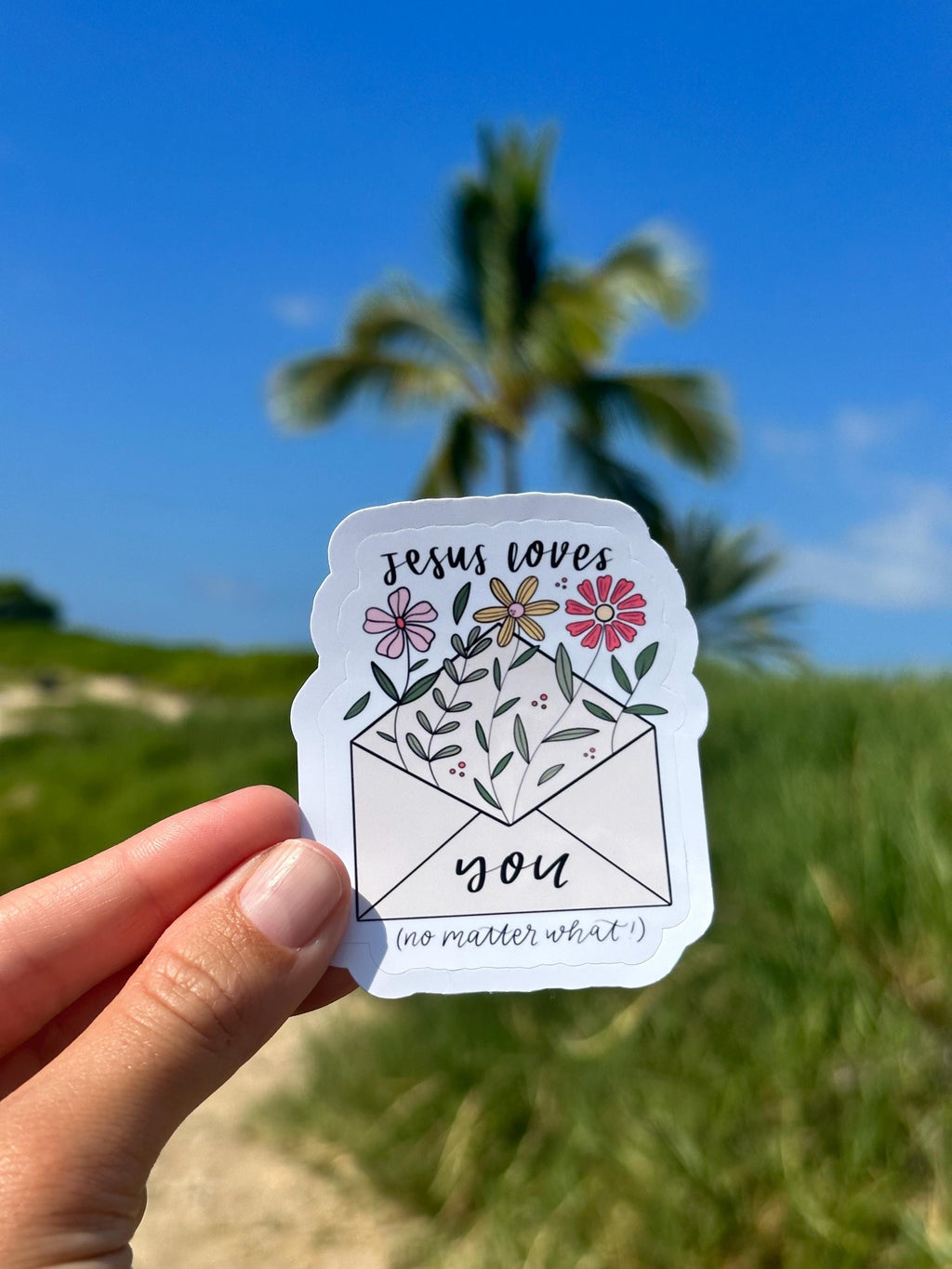 Jesus Loves You Glossy Sticker