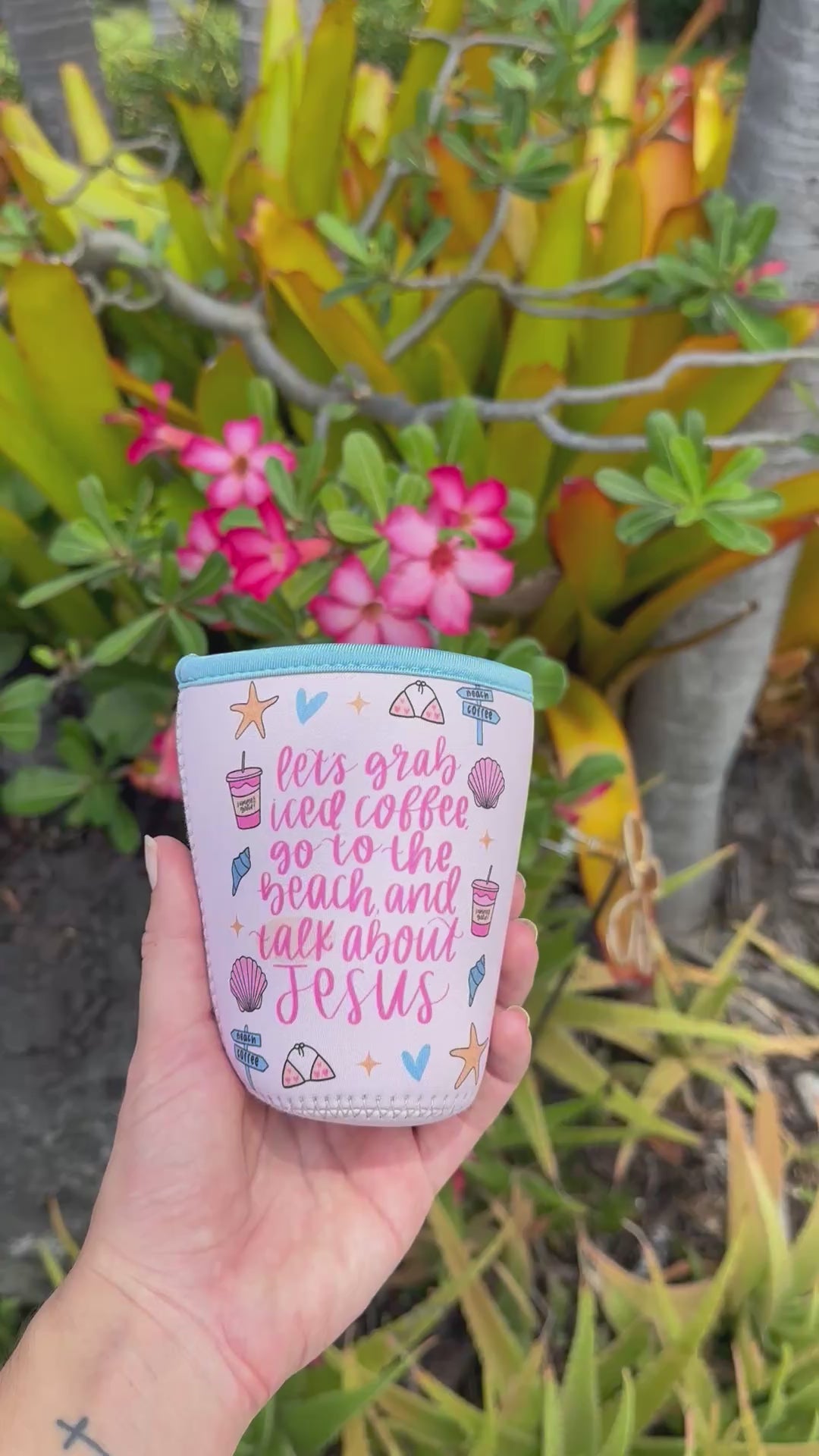 Iced Coffee, Beach + Jesus Drink Sleeve